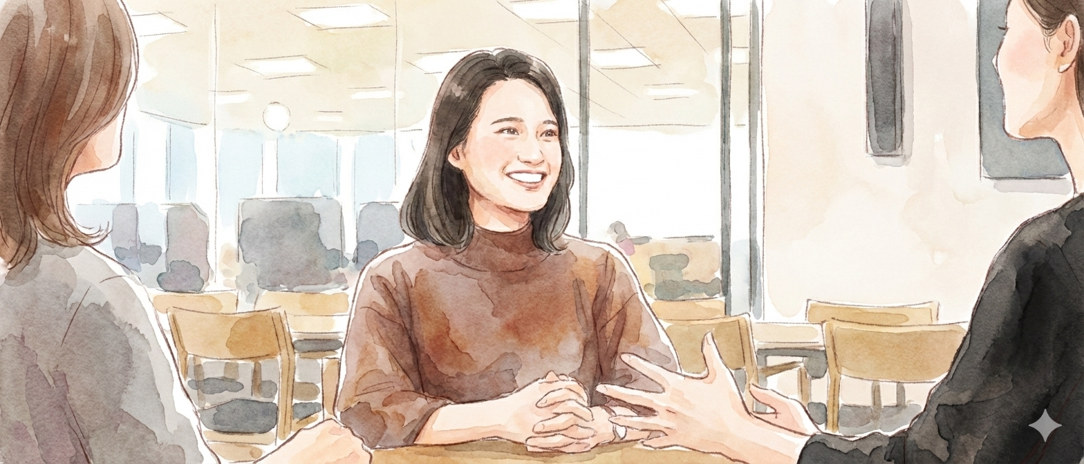 広報Iさん、総務Aさん、営業・マーケティングMさんの画像