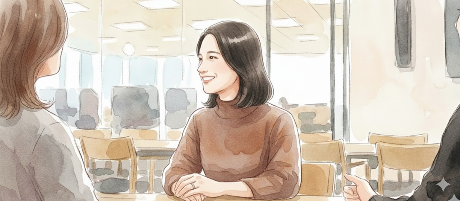 笑顔で話す広報　Iさん